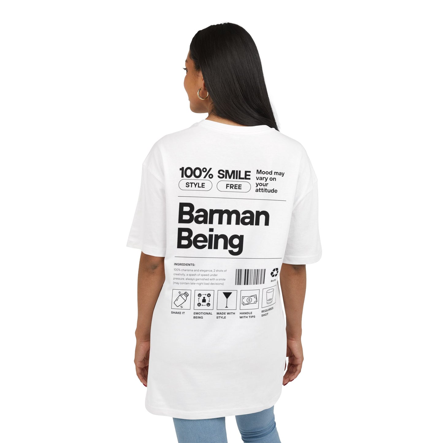 Barman Being- Oversized T-Shirt White