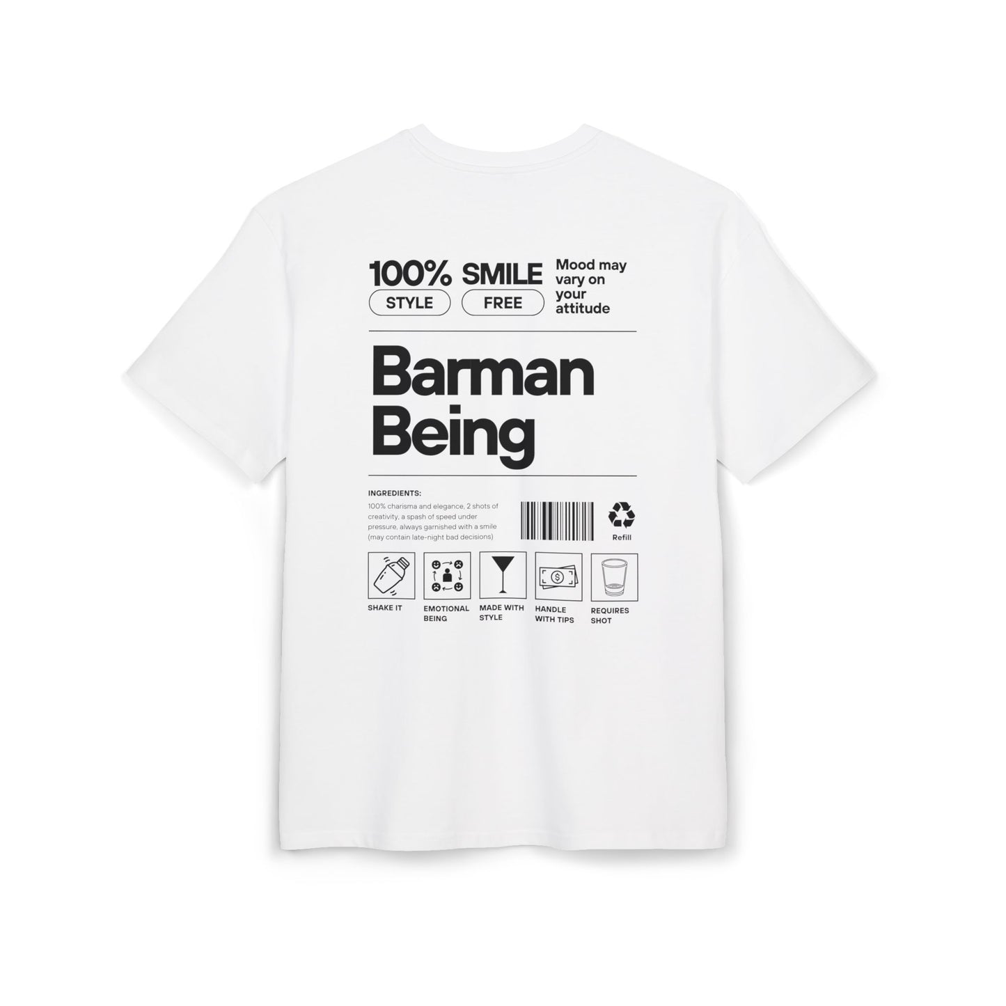 Barman Being- Oversized T-Shirt White
